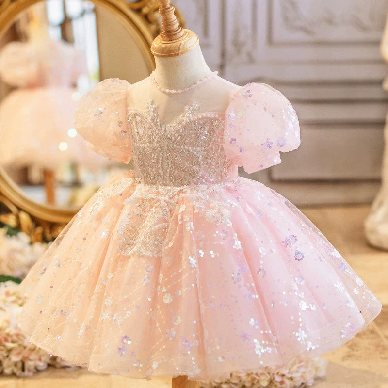 childrens sparkly party dresses Luogenli Girls Dresses Size 10-12 Purple Toddler Kids Girls Cute Sequin Glitter Party Carnival Gown Princess Formal Dress Cute Summer Dresses For
