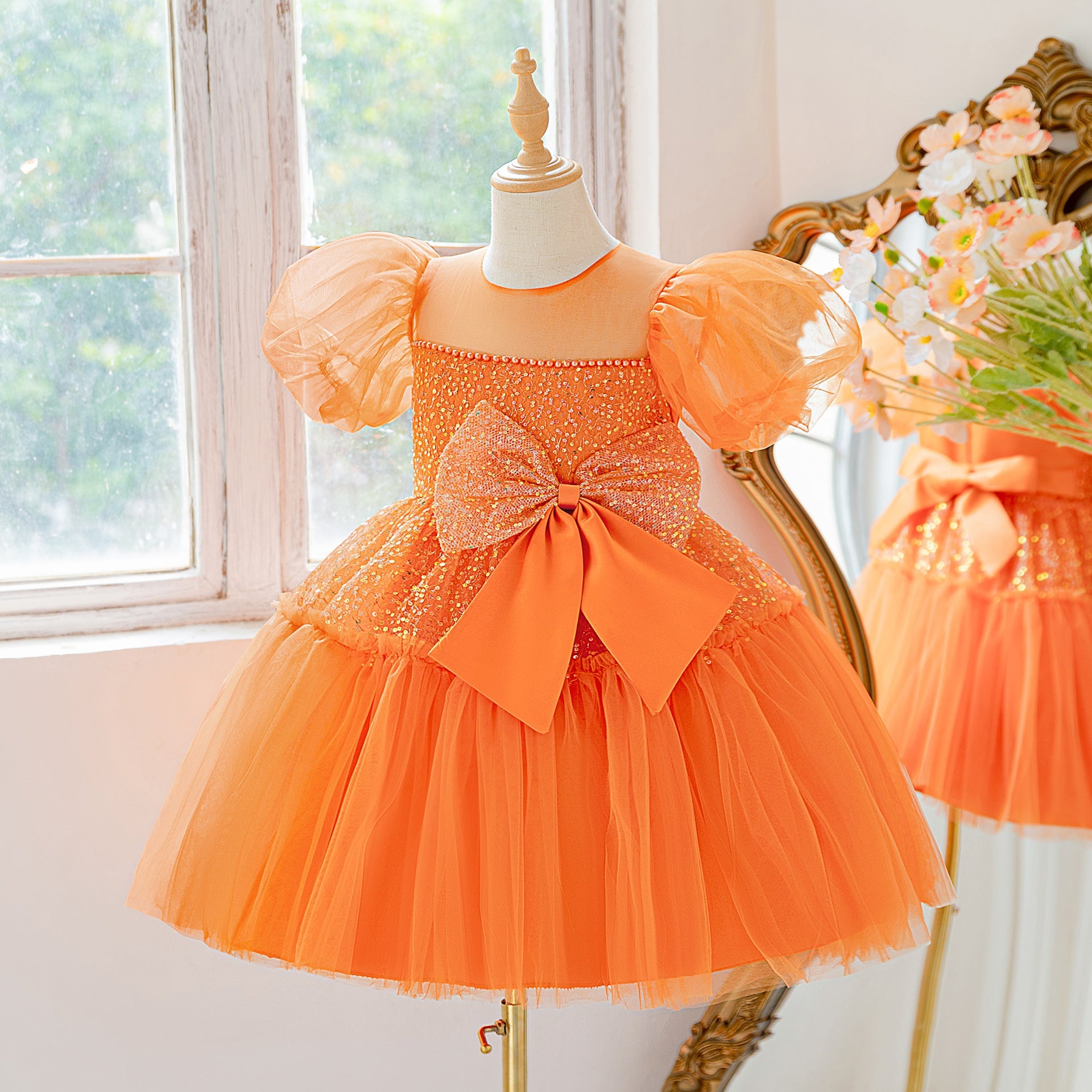 Children's Party Dress with Glitter Bow – Clickids Store