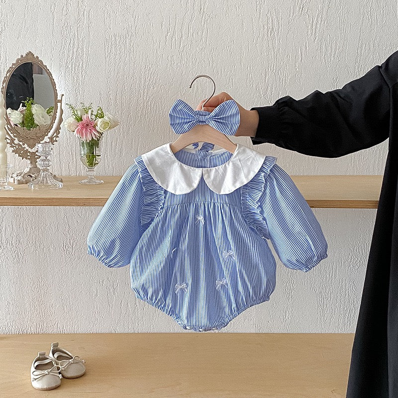 Baby Girls Jumpsuits Long-sleeved Infant Butterfly Bow Dress
