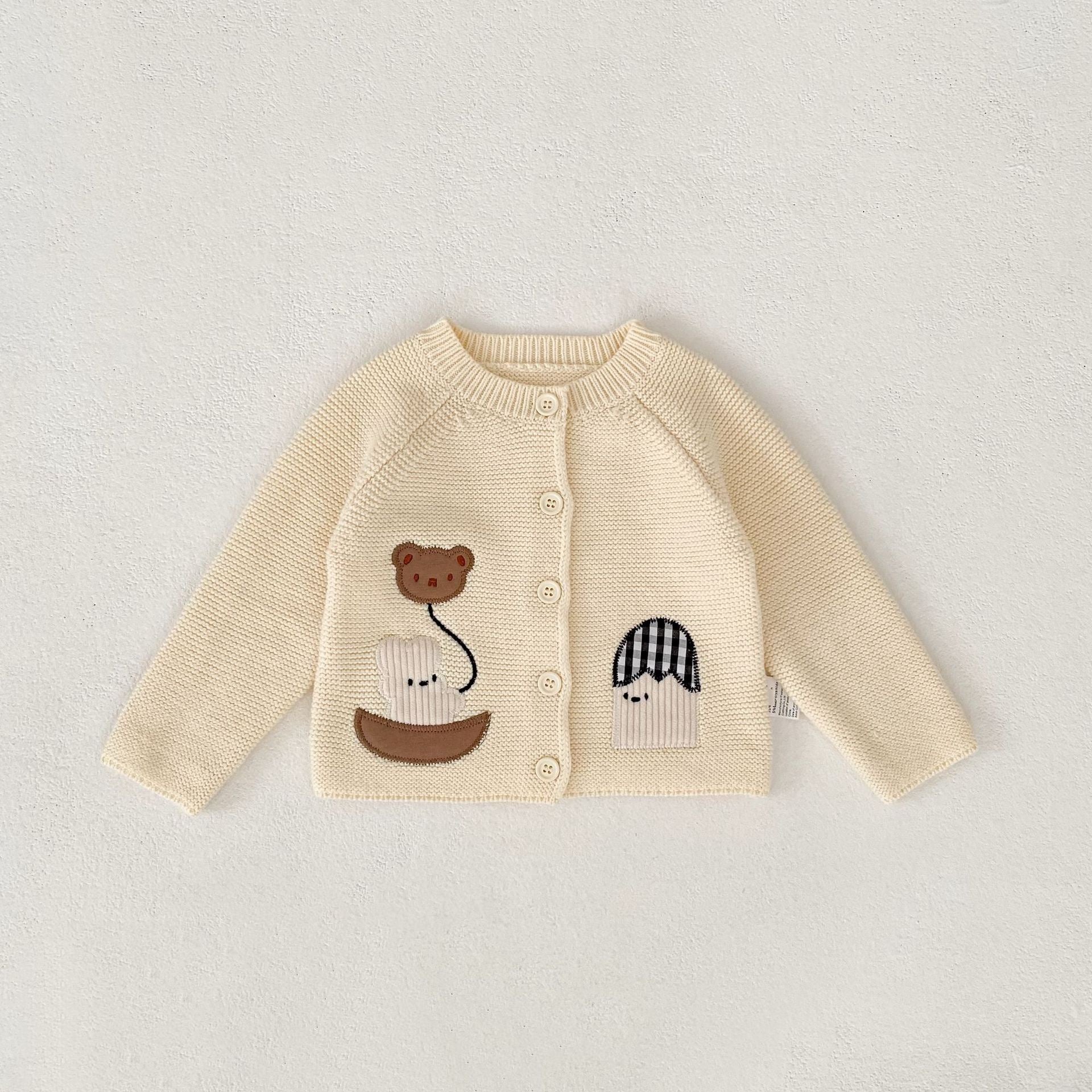 Children's Knitted Cardigan with Teddy Bears