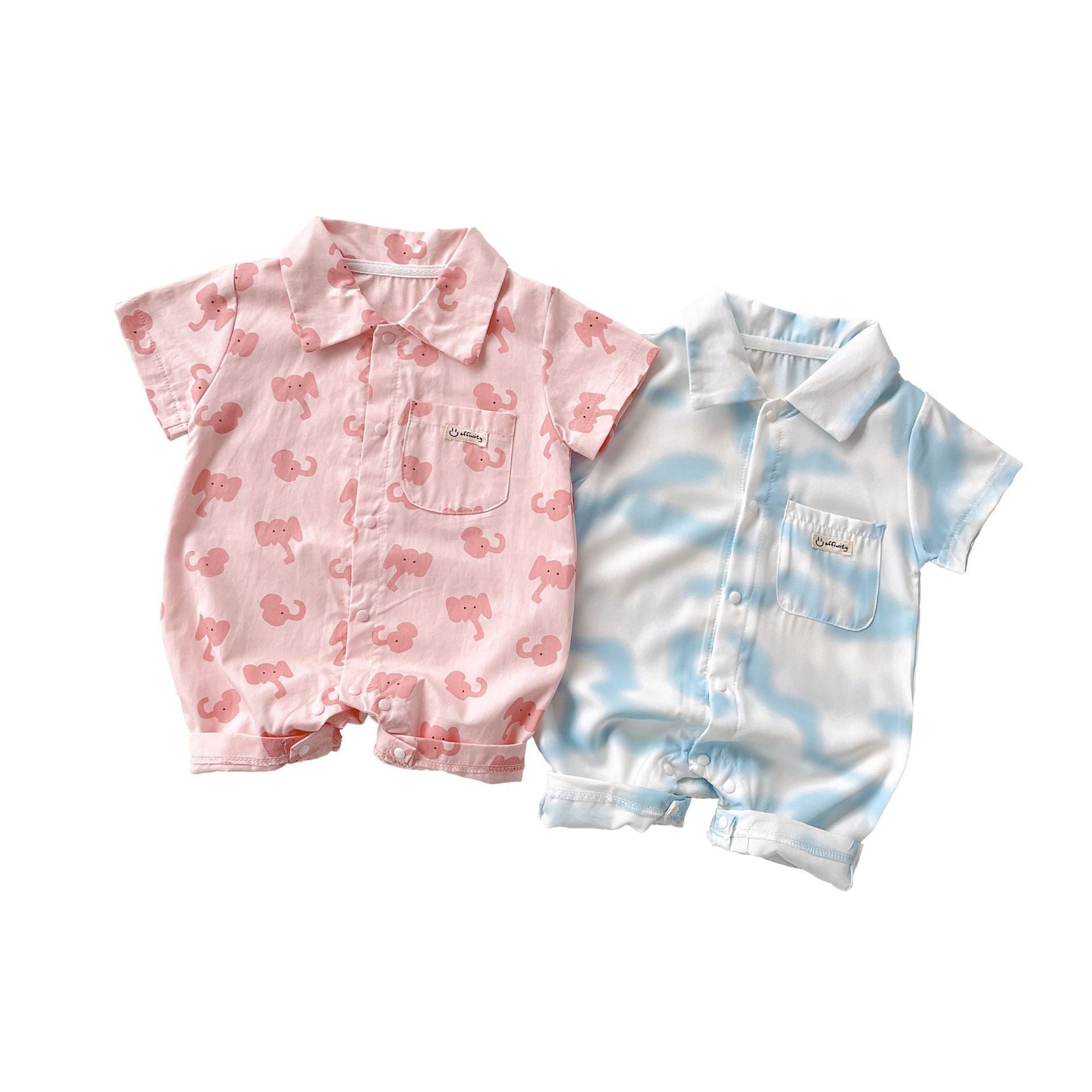 Baby Elephant Romper/Blue