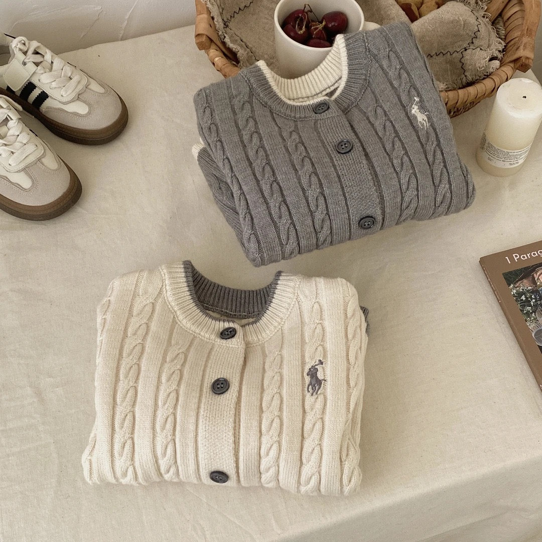 Cardigan Vintage Knit Sweater Jacket Soft Cotton Top Coat