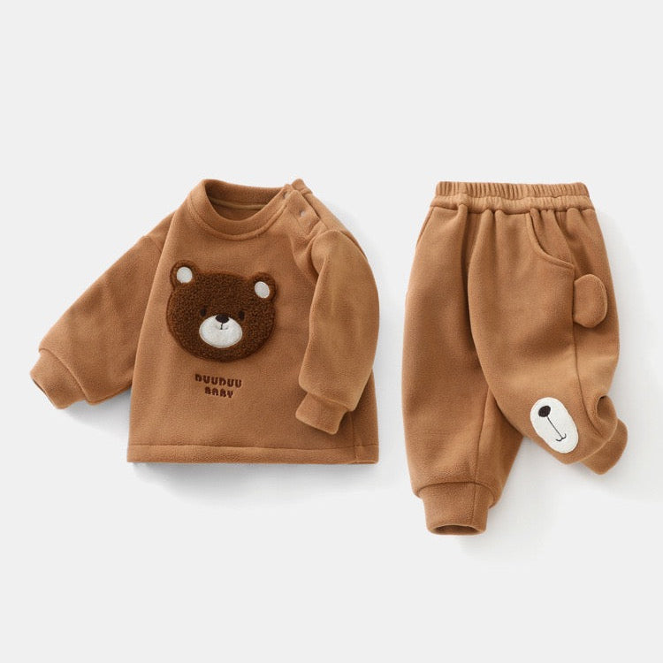 Kids 2PCS Set Cute Bear Sweatshirt & Pants