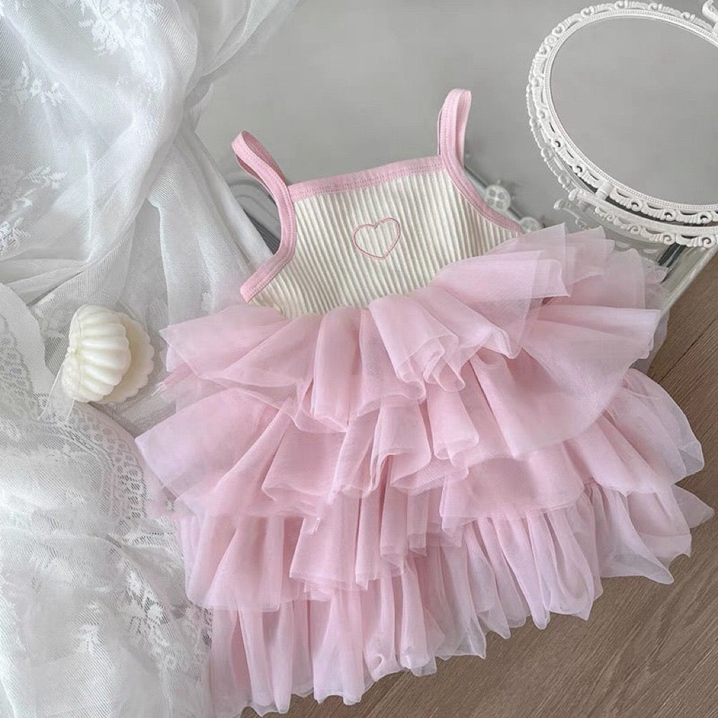 Children's Tulle Dress with Hearts