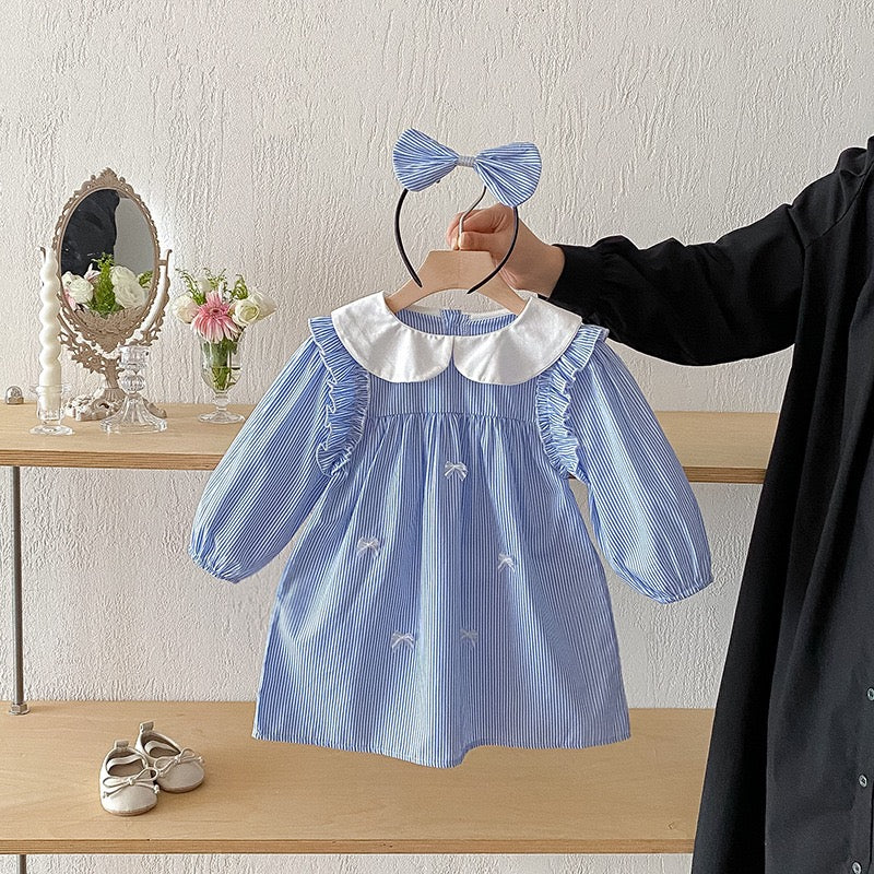 Baby Girls Jumpsuits Long-sleeved Infant Butterfly Bow Dress