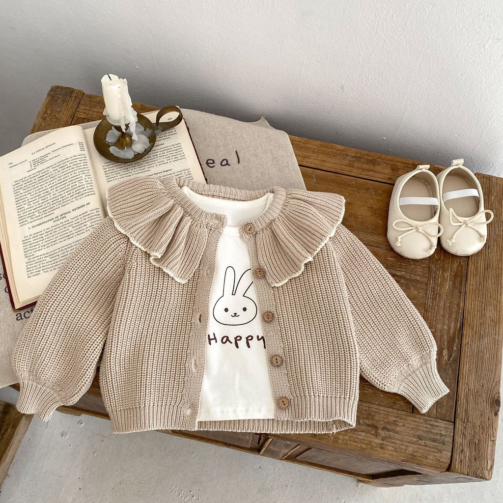 Children's Knitted Cardigan with Collar