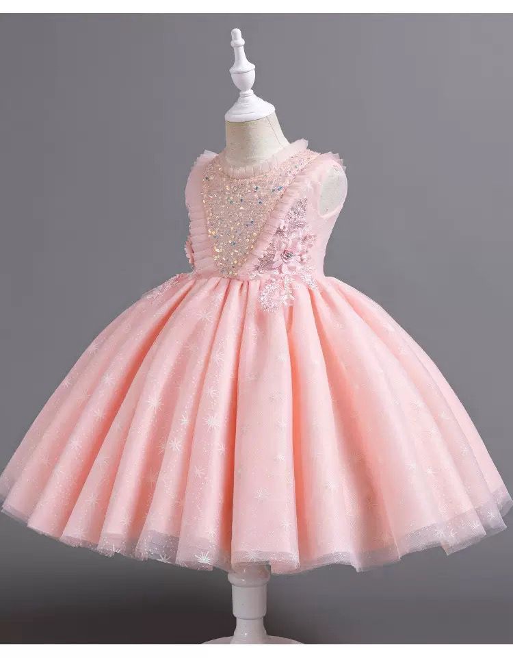 Shiny Floral Children's Party Dress