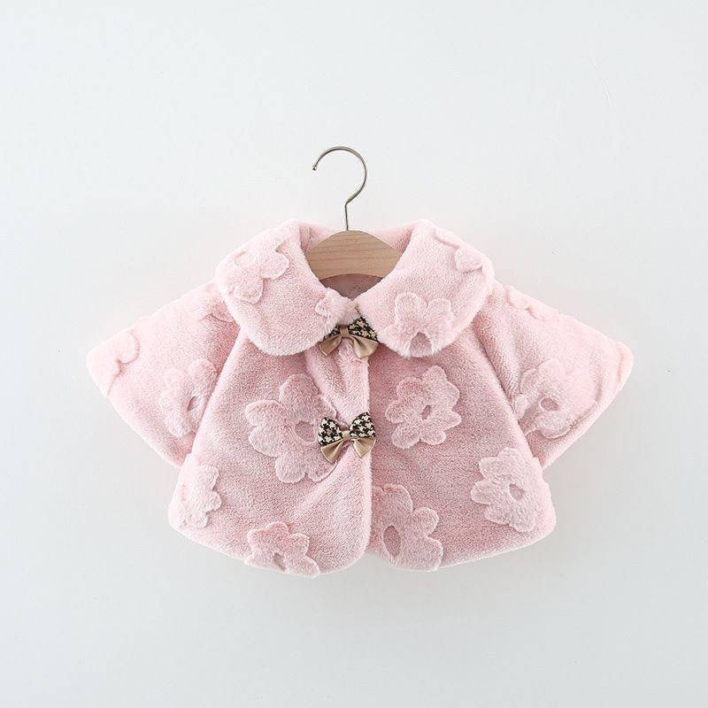 Children's Plush Jacket with Flowers