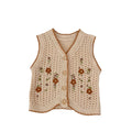 Baby Girls Embroidered Floral Knitted Vest Cardigan