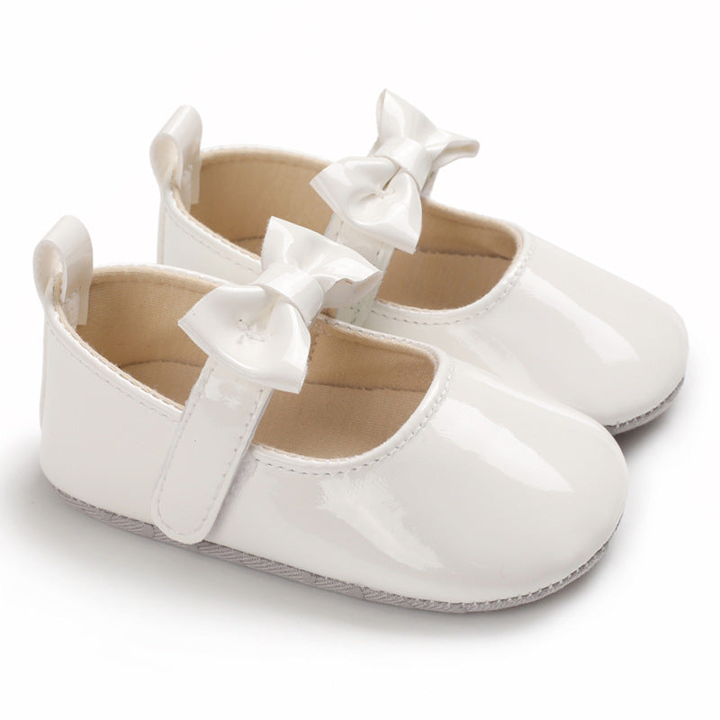 Solid color bow princess shoes
