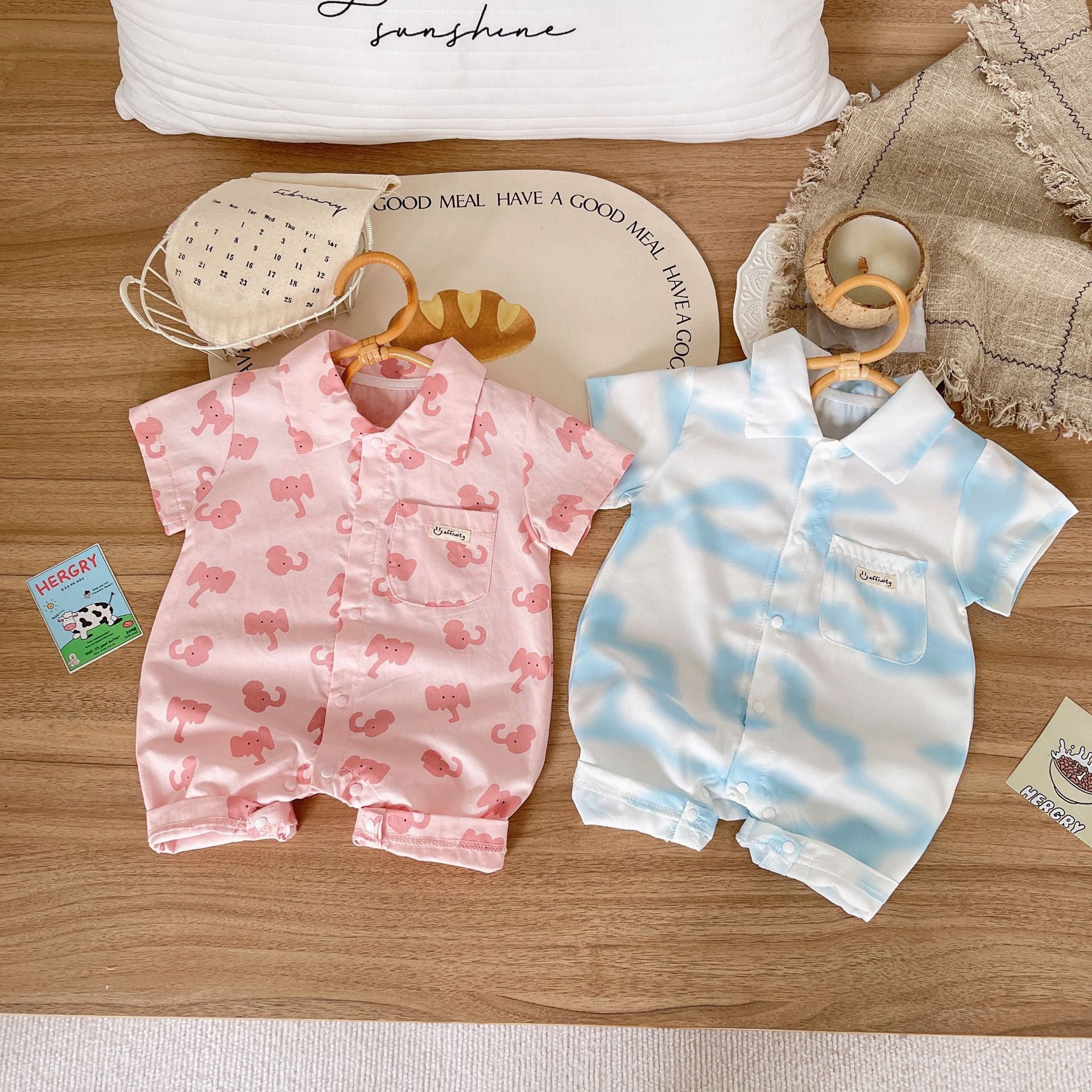 Baby Elephant Romper/Blue