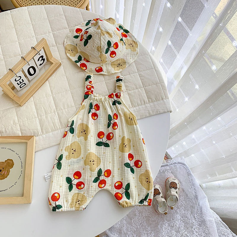 Cherry Romper with Hat