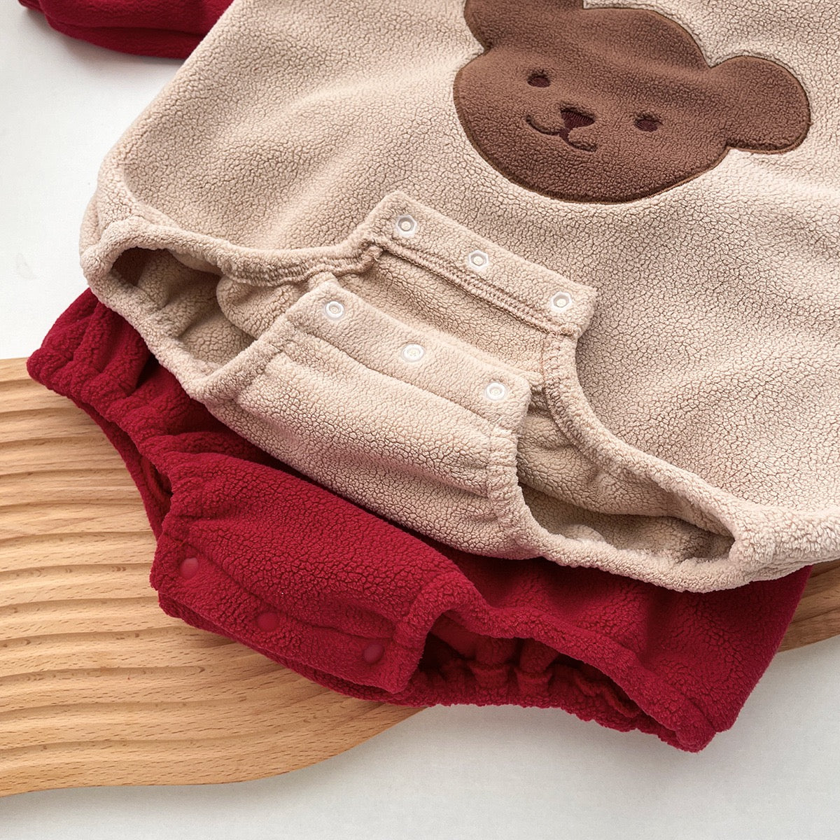 Baby Bear Fleece Romper & Cap Set