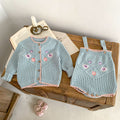 Children's Knitted Set with Little Flowers, 2 Pieces