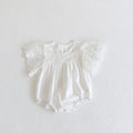 Baby Bodysuit with Lace Tulle Sleeves