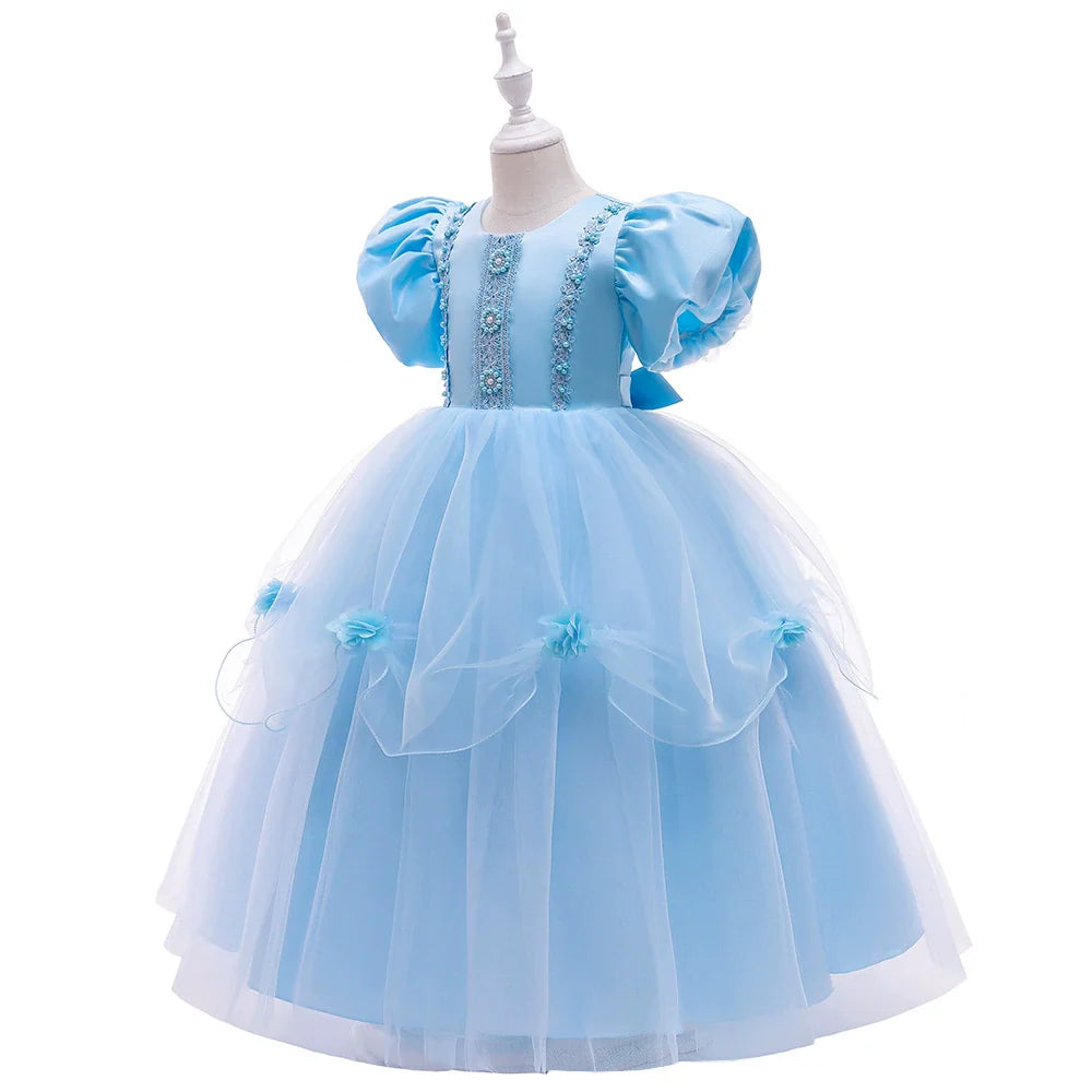 Blue Floral Party Dress