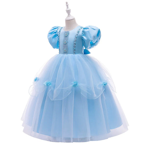 Blue Floral Party Dress