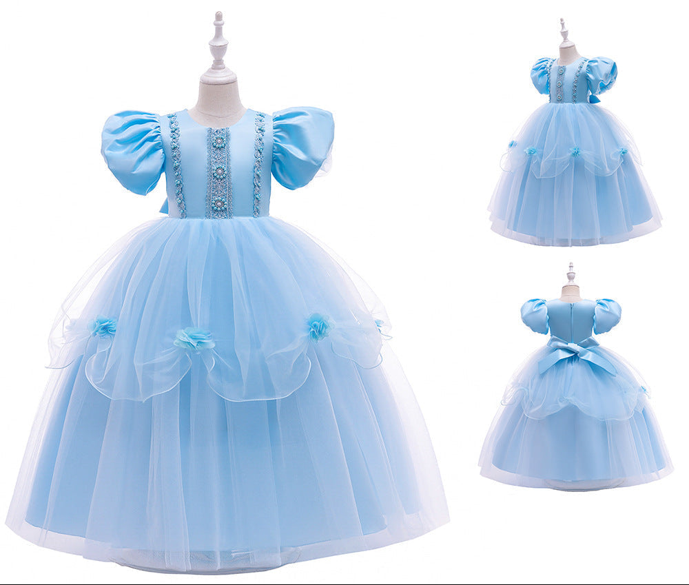 Blue Floral Party Dress