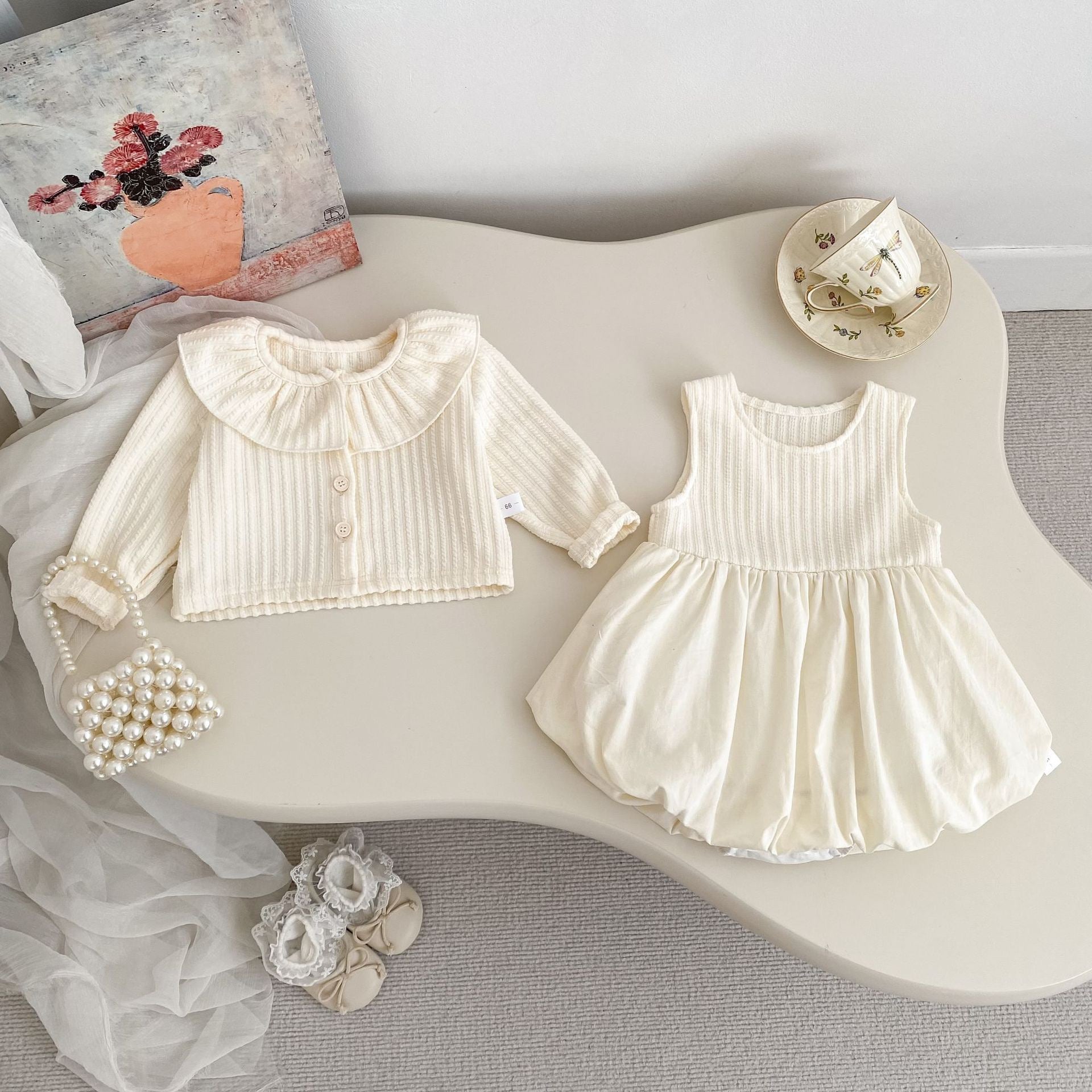 Children's Set: Cardigan + Balloon Dress
