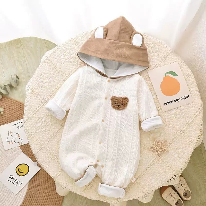 Children's Winter Onesie with Teddy Bear Design