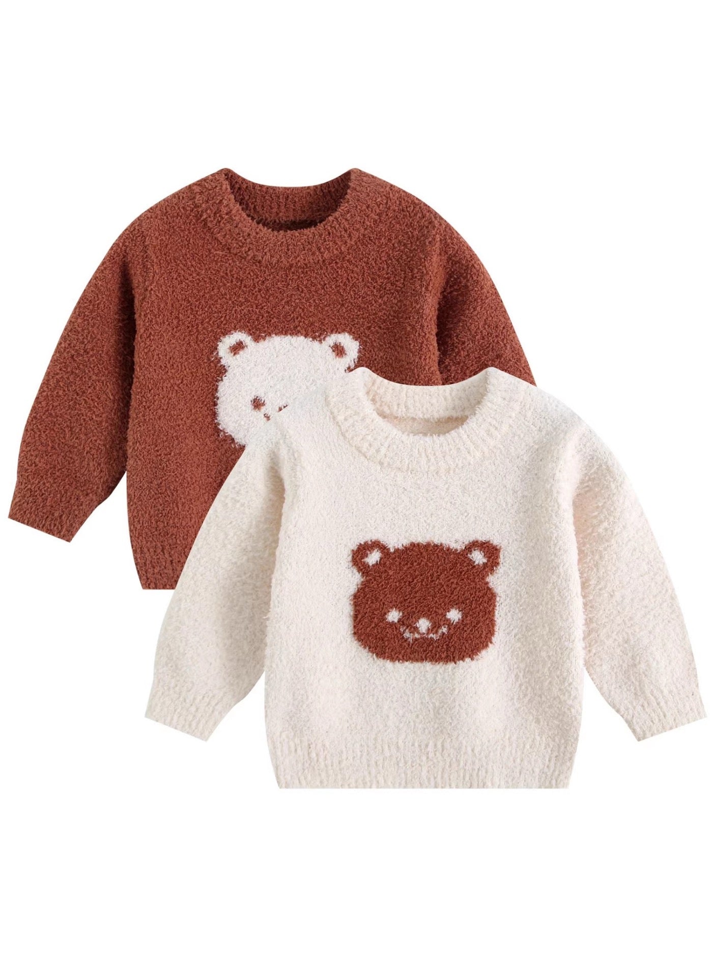 Bear Embroidery Knitted Sweater Baby Clothes