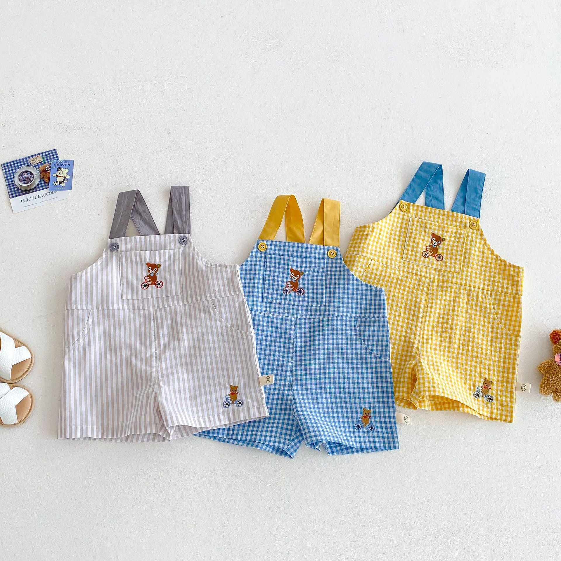 Tuta salopette per bambini a righe, pantaloni casual per neonati e bambine
