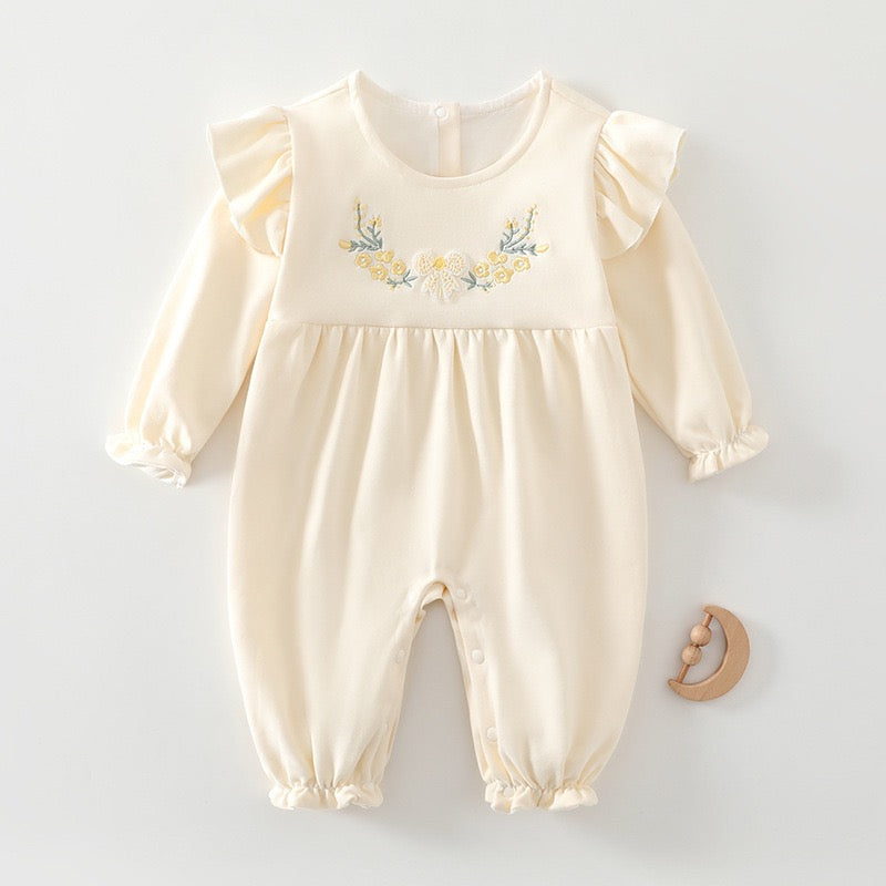 Children's Jumpsuit with Flowers and Wings