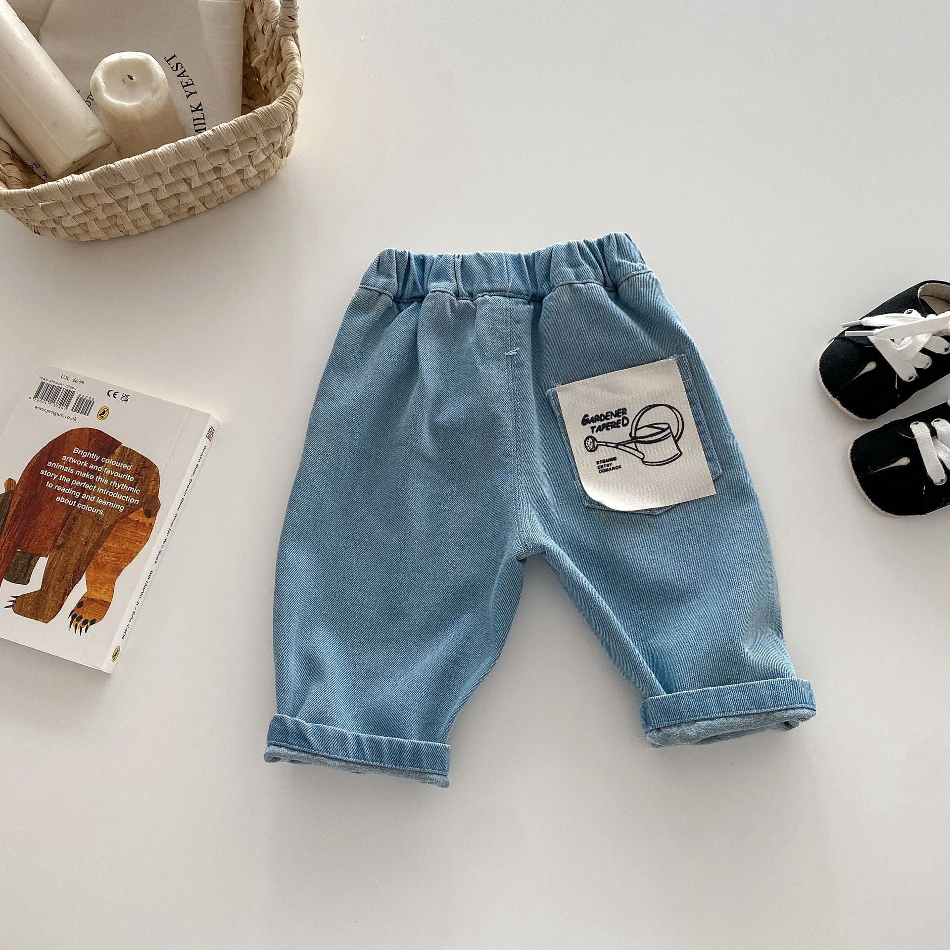 Kids Striped Jeans Casual Pants