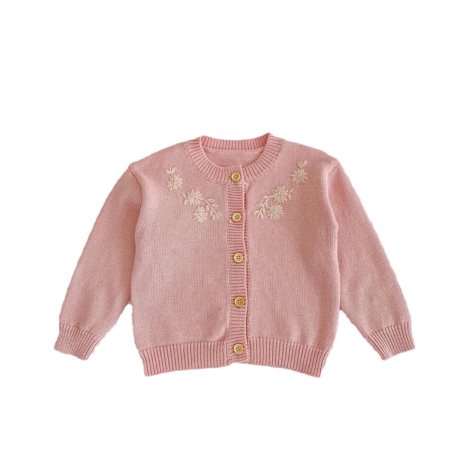 Children's Knitted Set with Embroidered Flowers