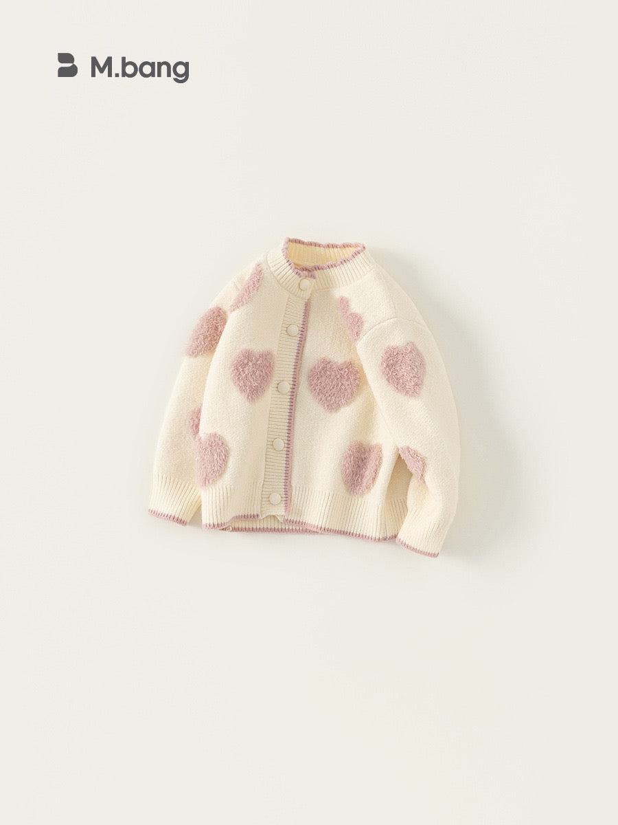 Knitted Cardigan with Hearts