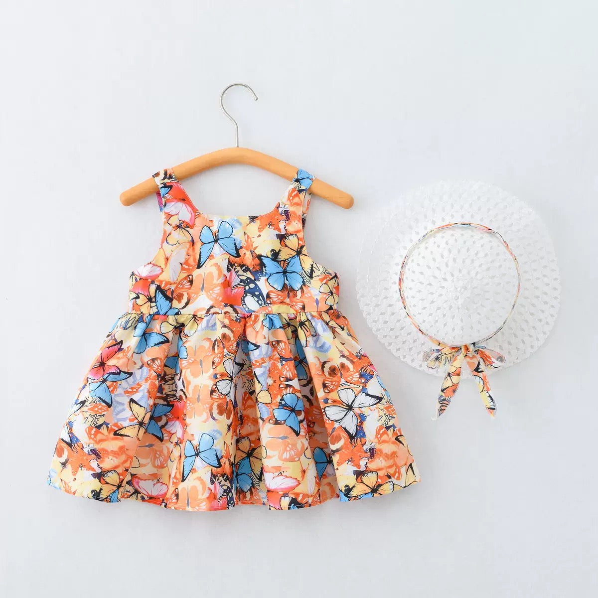 Baby Girl Butterfly Print Suspender Dress