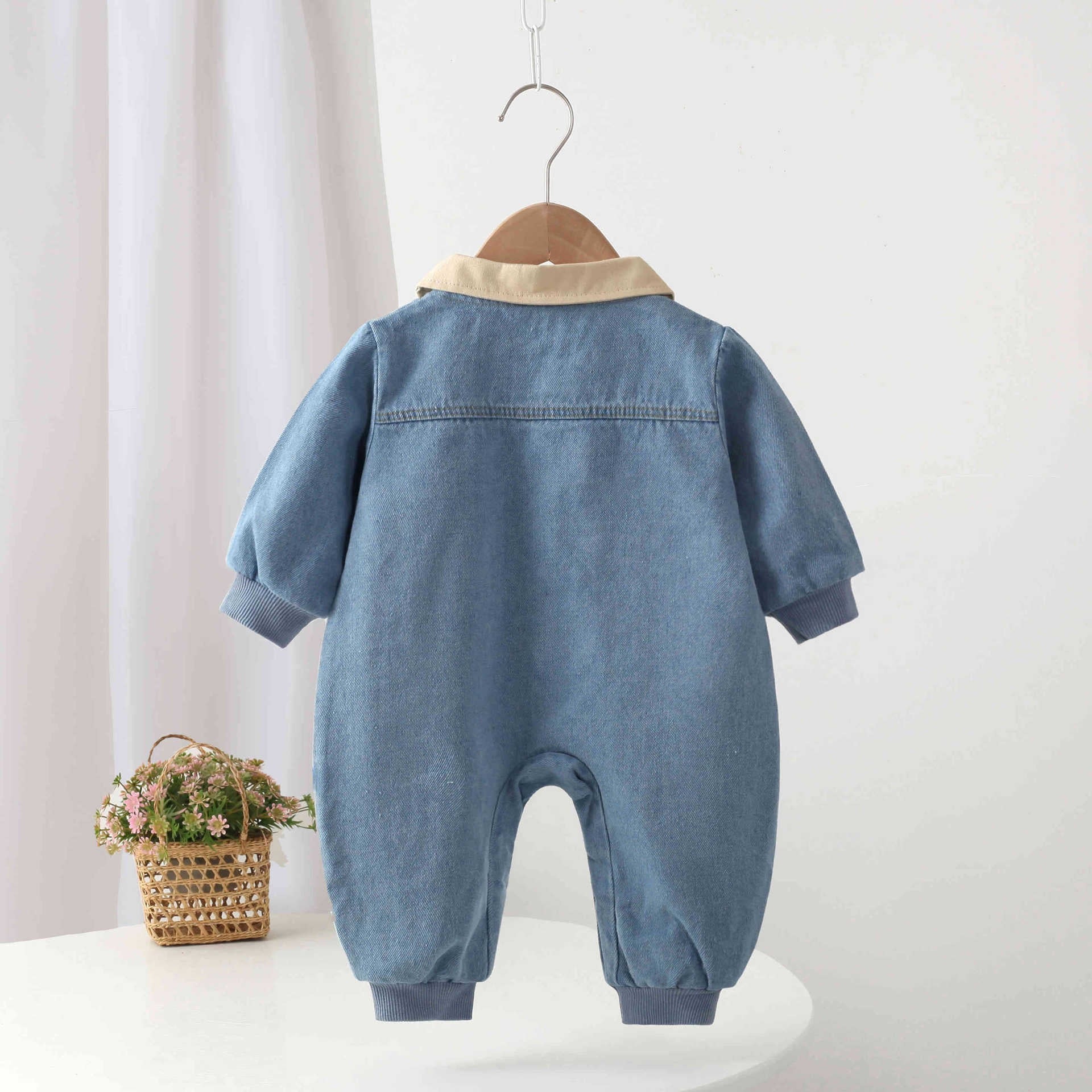 Cartoon Denim Baby Romper