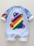 Baby Winter Warm Plush Cartoon Bear Zipper Romper