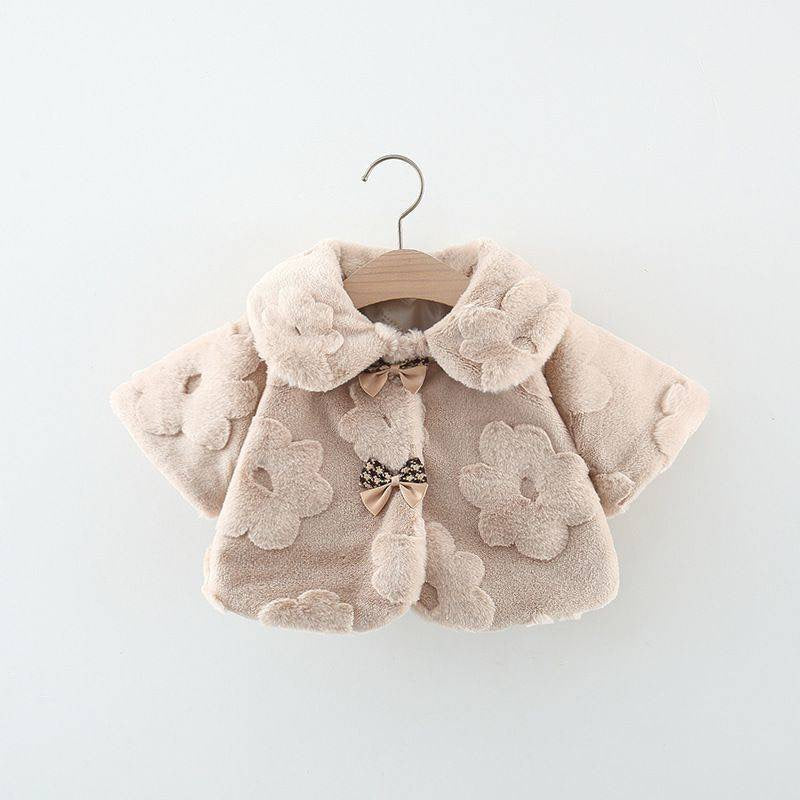 Children's Plush Jacket with Flowers
