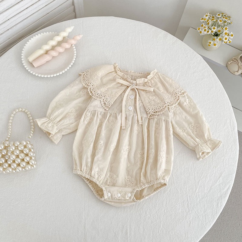 Baby Bodysuit with Lace Bow