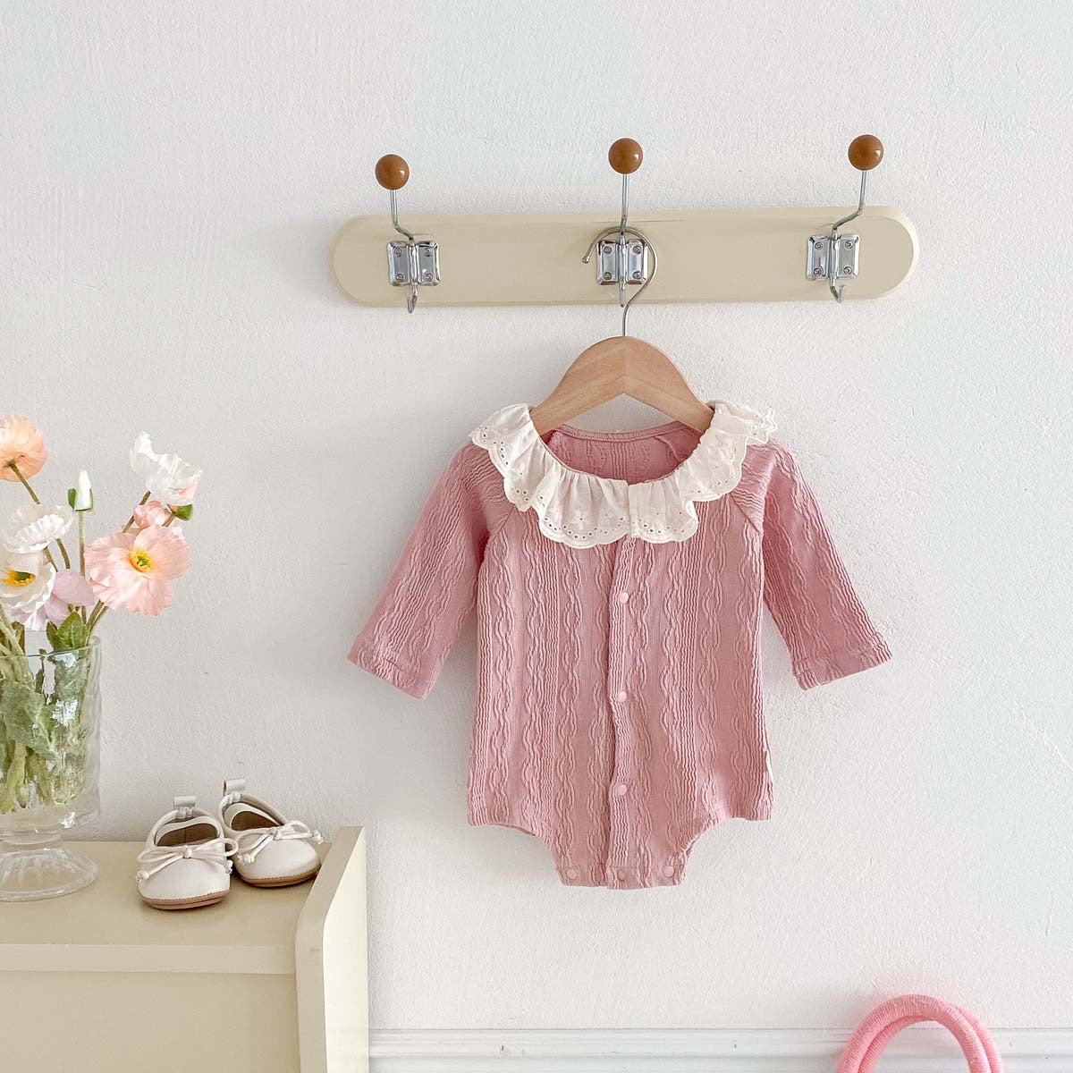 Baby Bodysuit with Lace Collar