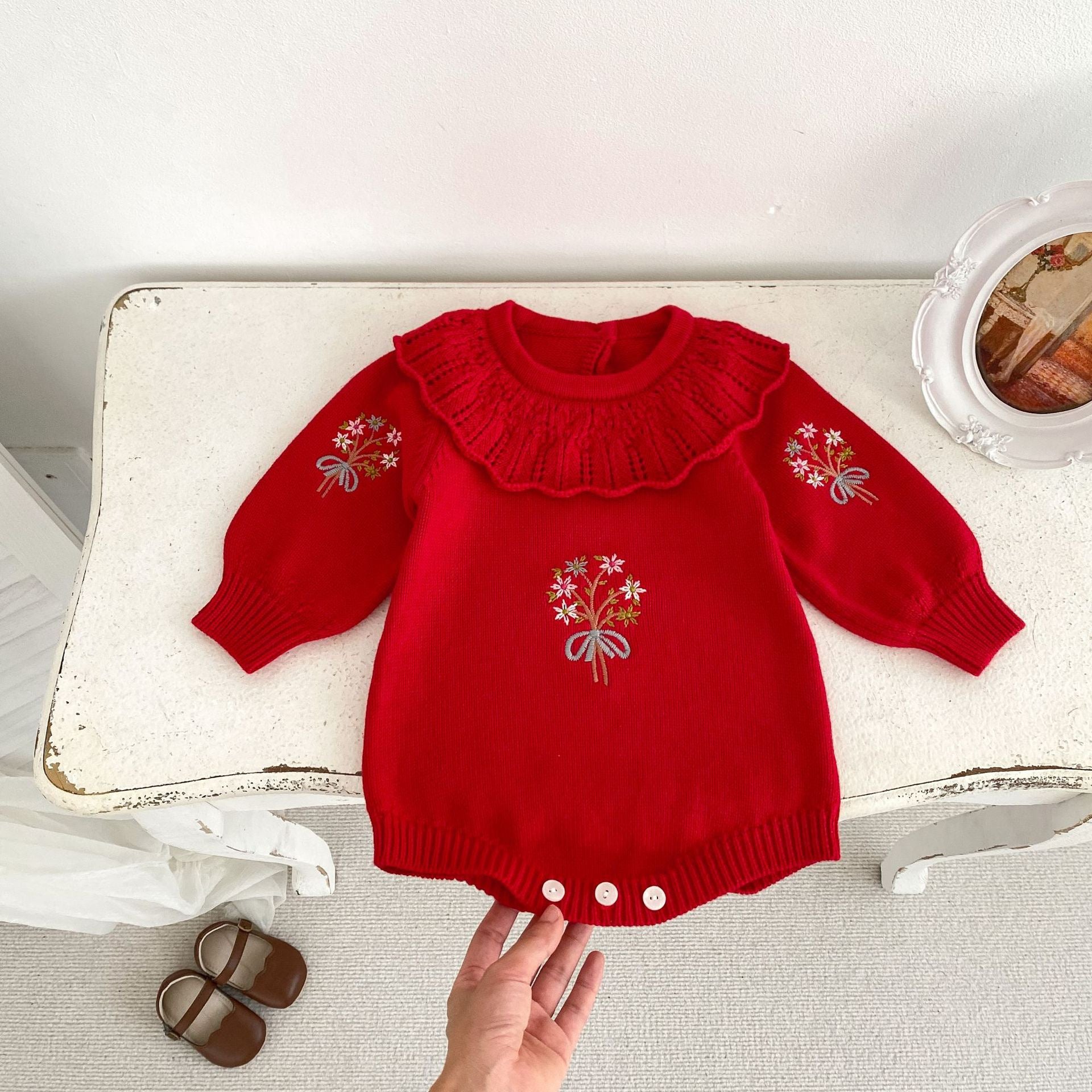Floral Knit Baby Bodysuit