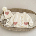 Children's Knitted Cardigan with Little Hearts