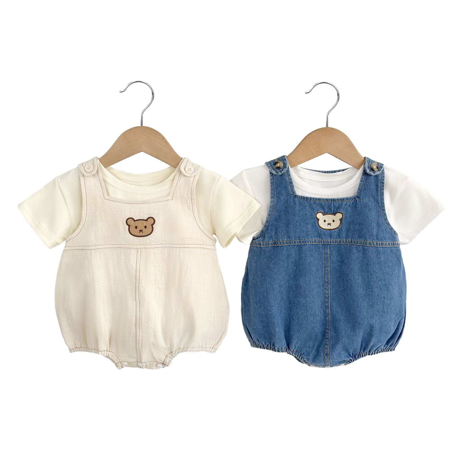 Children's Teddy Bear Overalls Set
