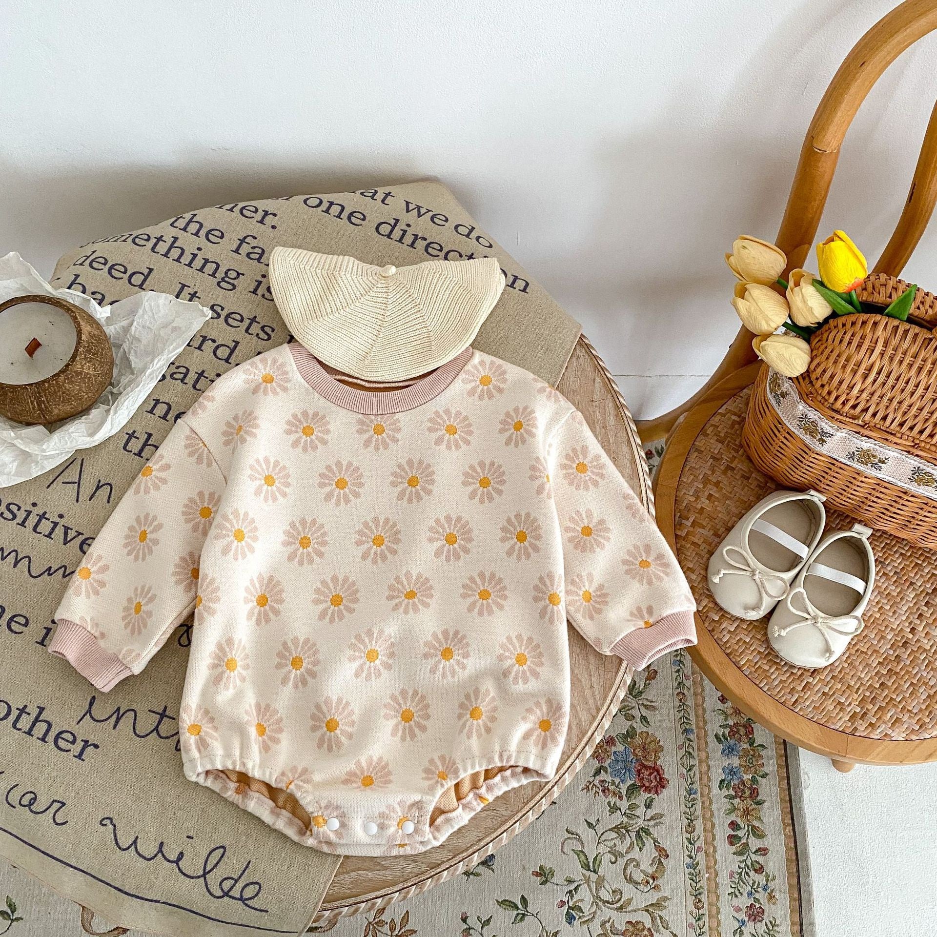 Girls' Bodysuit with Flowers
