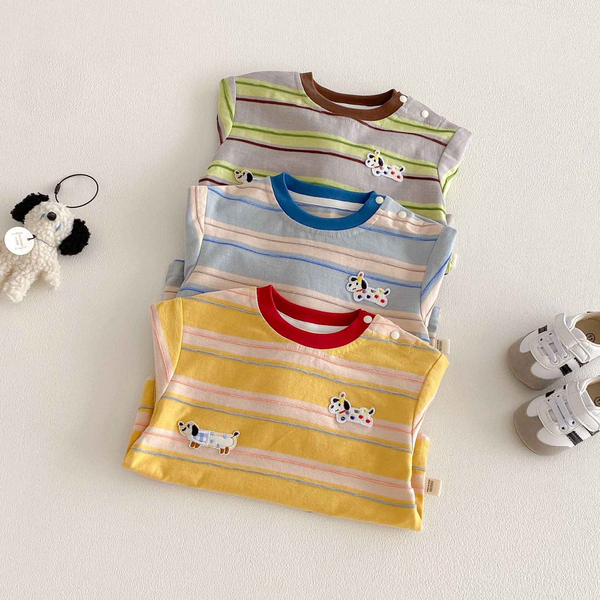 Children's Blouse with Puppy Stripes