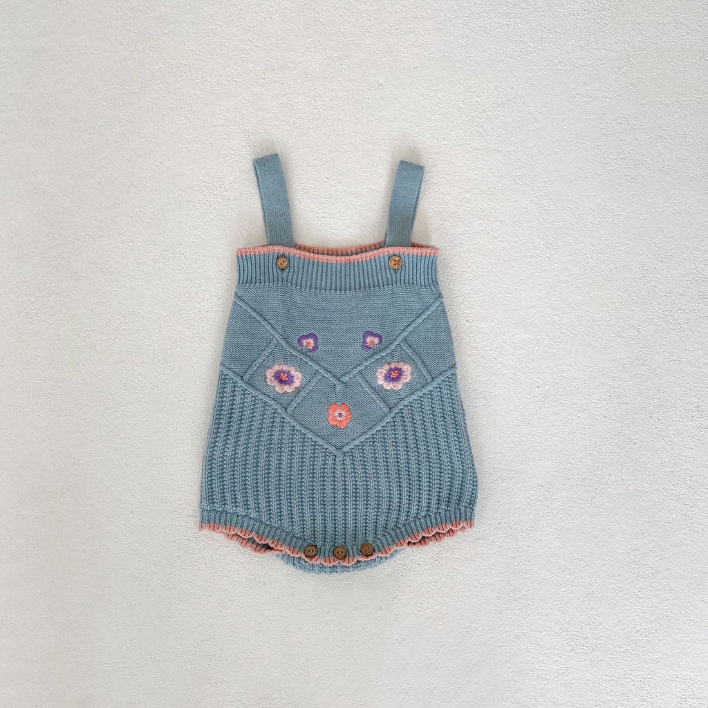Children's Knitted Set with Little Flowers, 2 Pieces