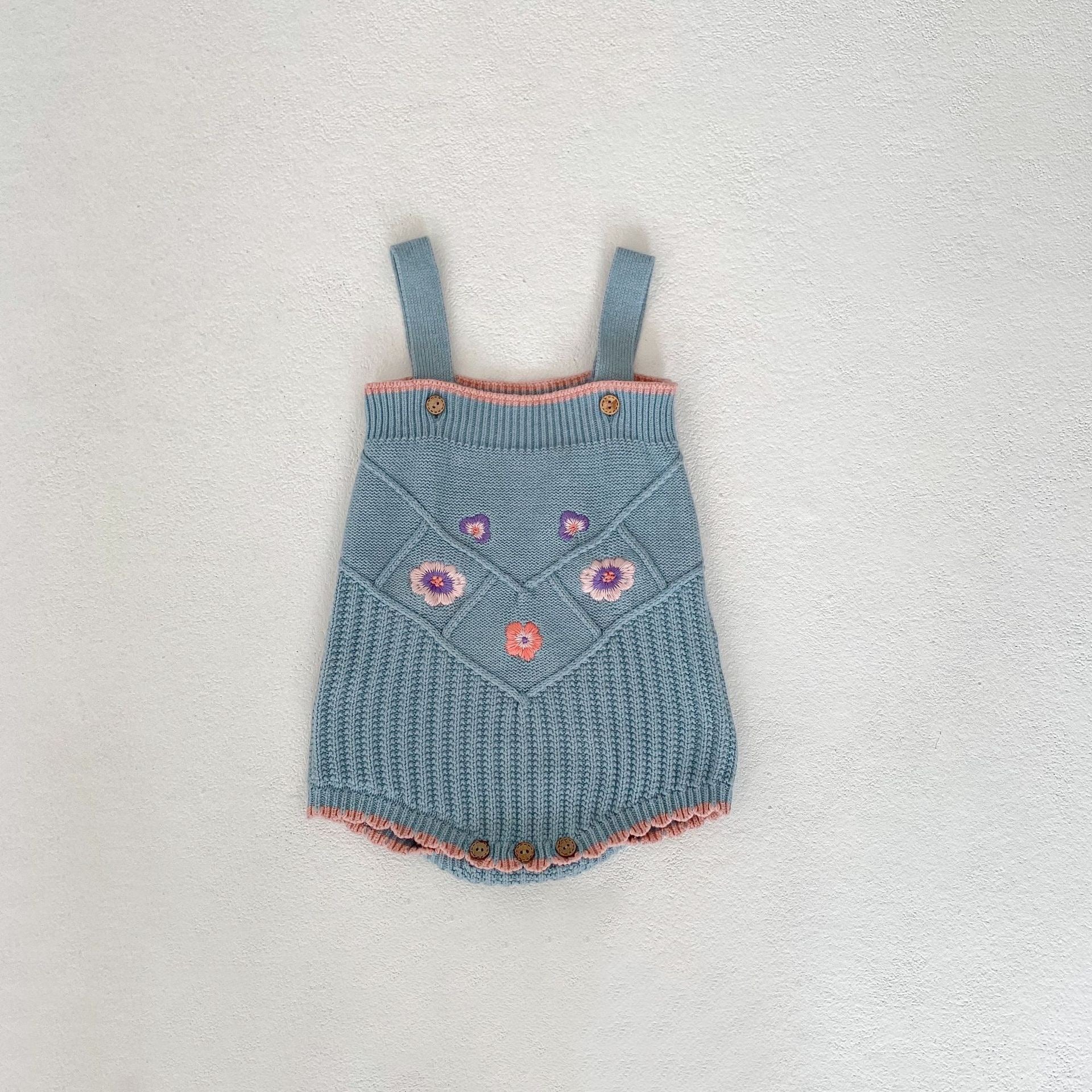 Children's Knitted Set with Little Flowers, 2 Pieces