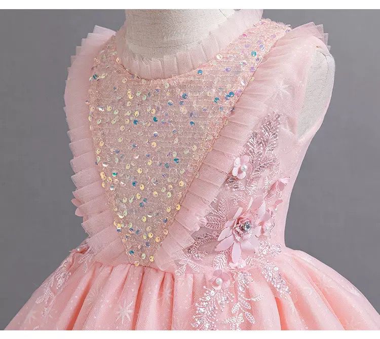 Shiny Floral Children's Party Dress