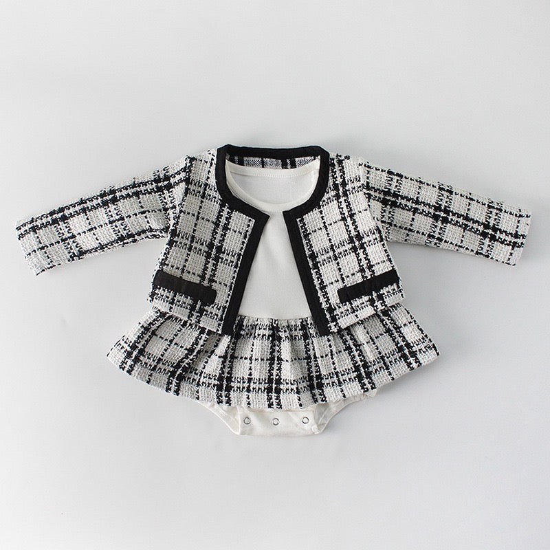 Baby Girl Plaid Coat Tutu Dress
