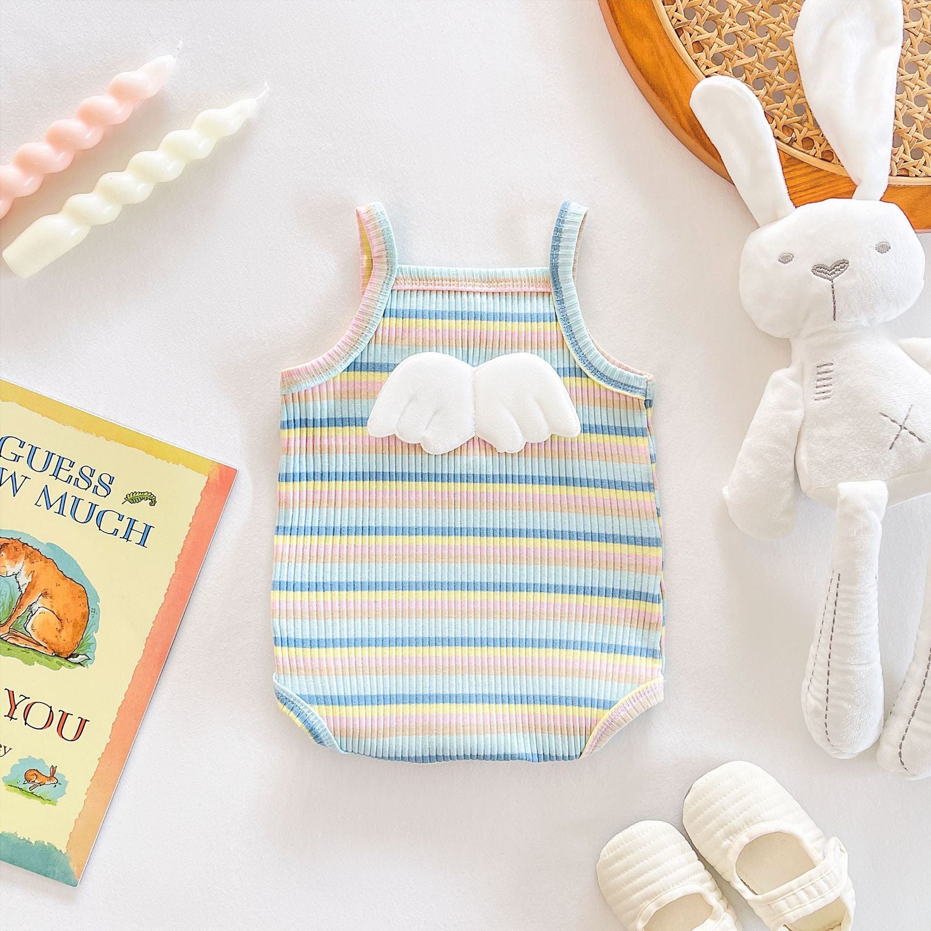 Baby Bodysuit with Floral Stripes