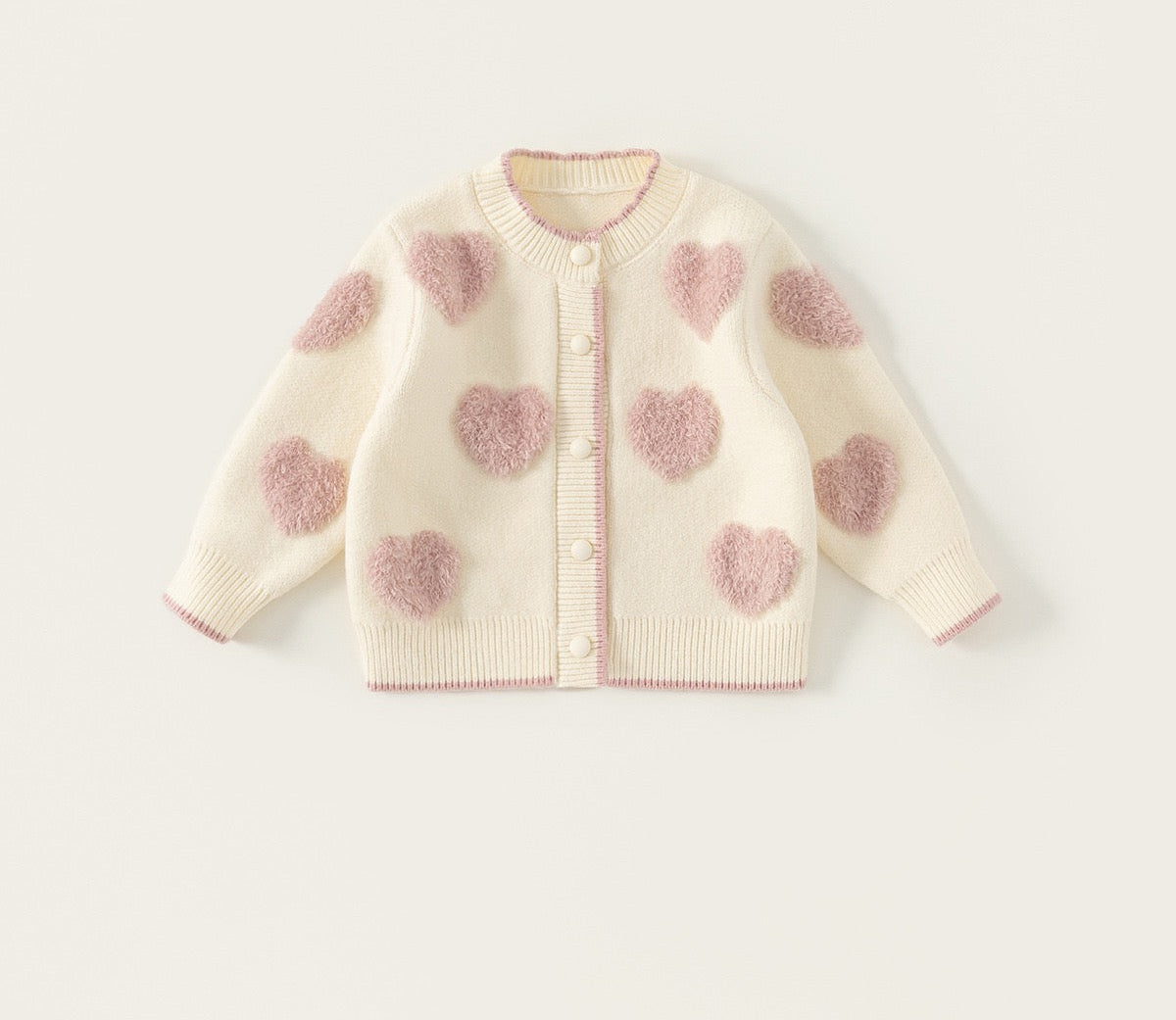 Knitted Cardigan with Hearts