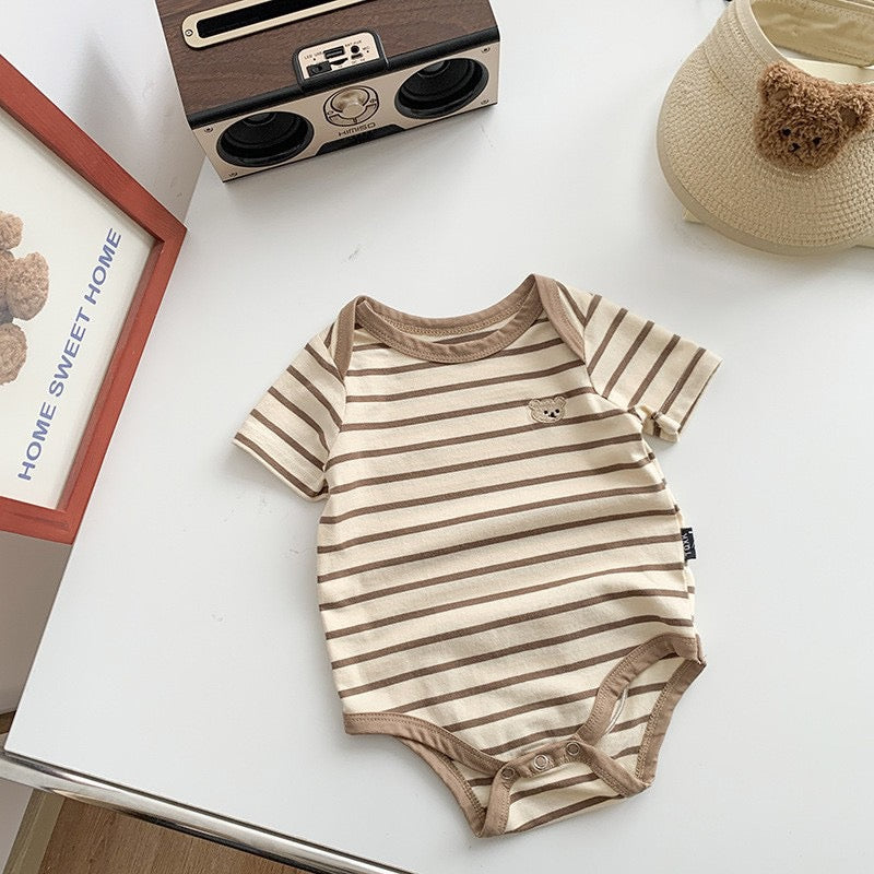 Baby Bodysuit with Teddy Bear Stripes