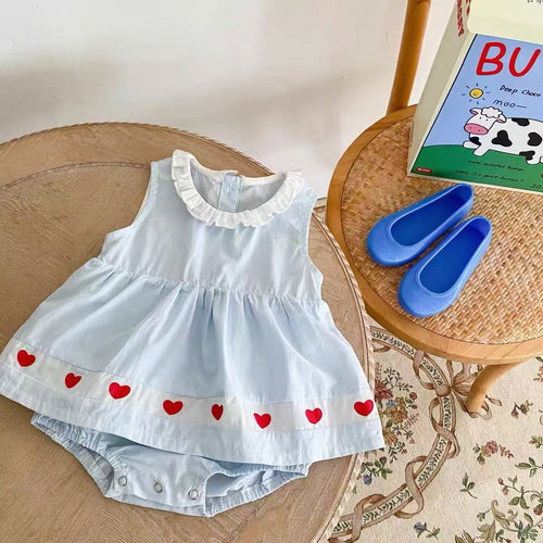 Baby Girls Cotton Mesh Summer Bodysuit