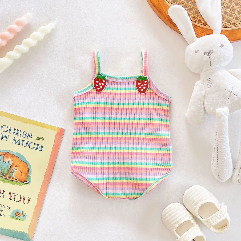 Baby Bodysuit with Floral Stripes